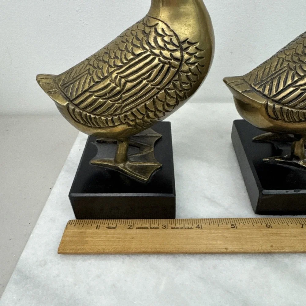 2 Heavy Vintage Brass DUCK 10